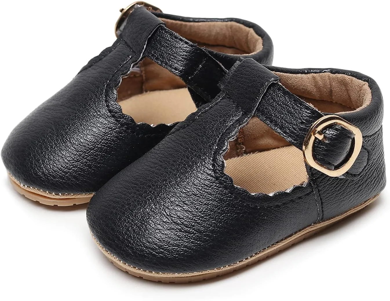 HONGTEYA Infant Baby Girls Mary Jane Flats Non Slip for Toddler First Walkers Soft Sole PU Leather Crib Shoes Sneaker Wedding Party Christmas Princess Dress Shoes Baby Moccasins Girls