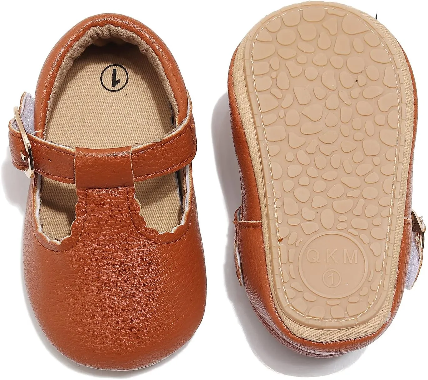 HONGTEYA Infant Baby Girls Mary Jane Flats Non Slip for Toddler First Walkers Soft Sole PU Leather Crib Shoes Sneaker Wedding Party Christmas Princess Dress Shoes Baby Moccasins Girls