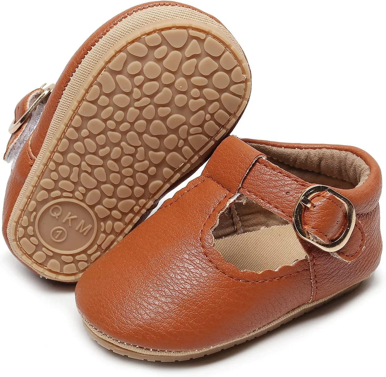 HONGTEYA Infant Baby Girls Mary Jane Flats Non Slip for Toddler First Walkers Soft Sole PU Leather Crib Shoes Sneaker Wedding Party Christmas Princess Dress Shoes Baby Moccasins Girls