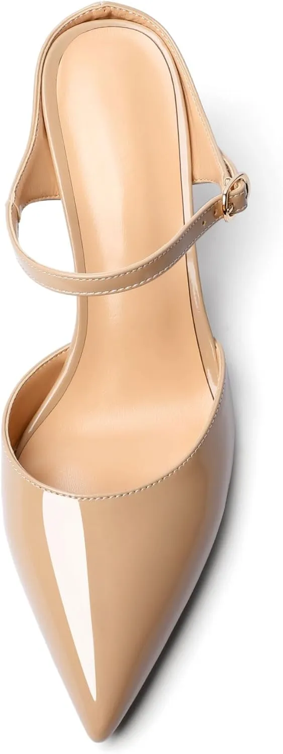 Joseywade Women Mules Low Kitten Heel Mules Slip On Heeled Sandals Cloesd Pointed Toe Dress Pumps Backless Dress Shoes 2.5 Inch