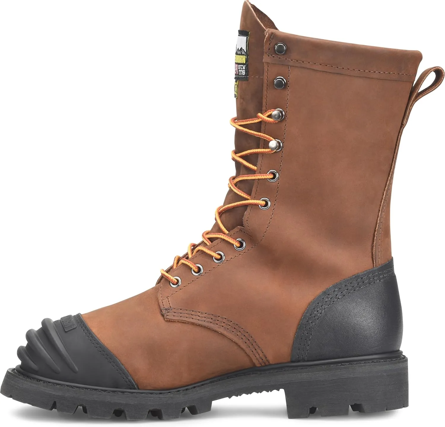 Matterhorn Copper Internal 10" Met Guard Steel Toe, Durable Men's Industrial & Construction Boot, Slip-Resistant Sole