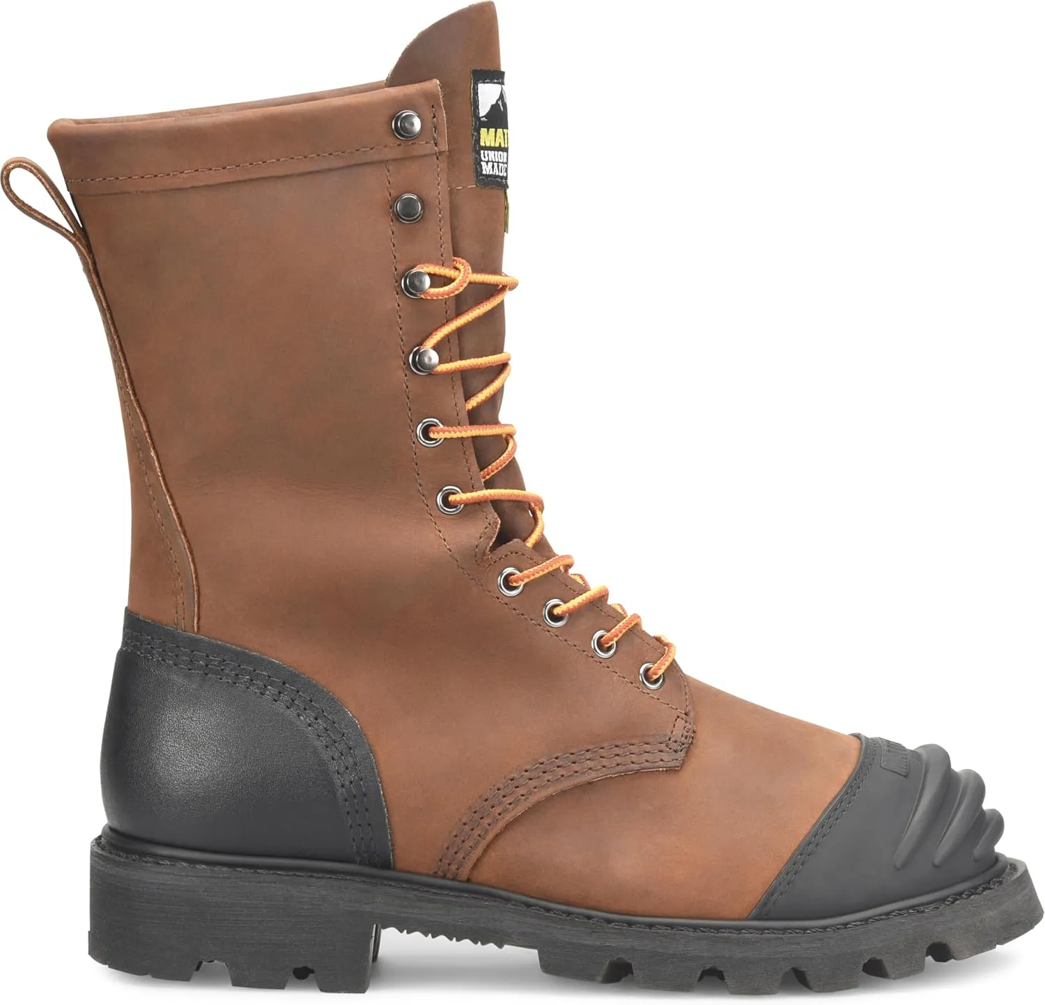 Matterhorn Copper Internal 10" Met Guard Steel Toe, Durable Men's Industrial & Construction Boot, Slip-Resistant Sole