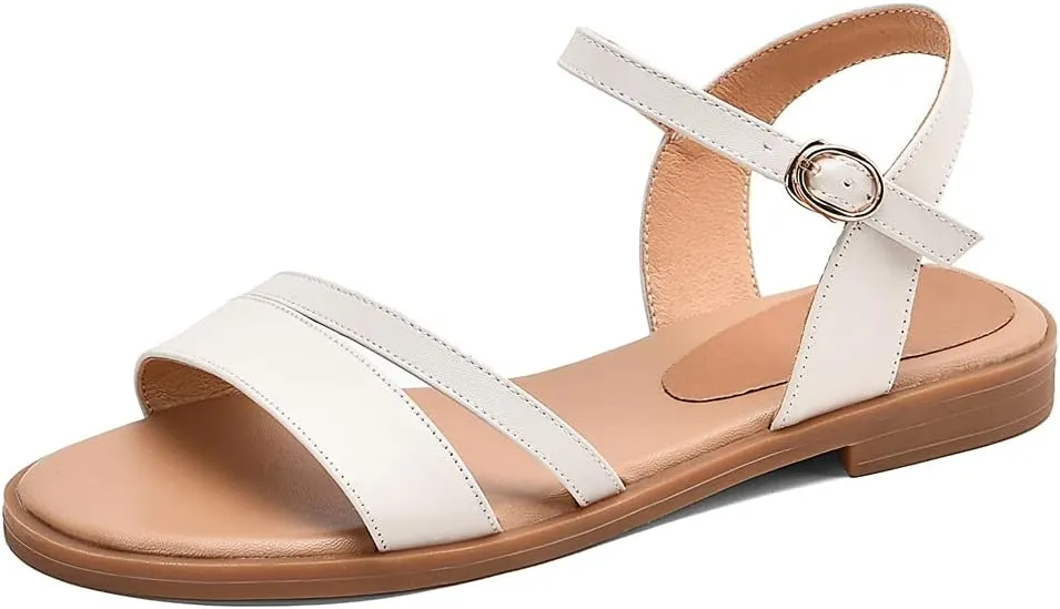 MIOKE Women's Casual Strappy Flat Flipflops Sandals Clip Toe Summer Beach Thong Gladiator Roman Shoes
