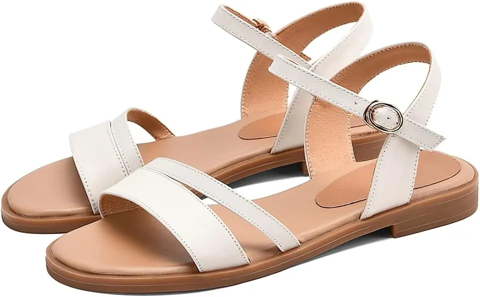 MIOKE Women's Casual Strappy Flat Flipflops Sandals Clip Toe Summer Beach Thong Gladiator Roman Shoes