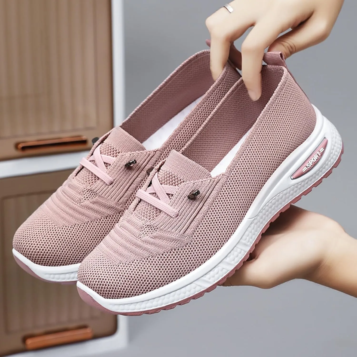 Orthopedic Shoes for Women, Women's Comfortable Walking Shoe Slip On Arch Support Sneakers Breathable Mesh Shoes