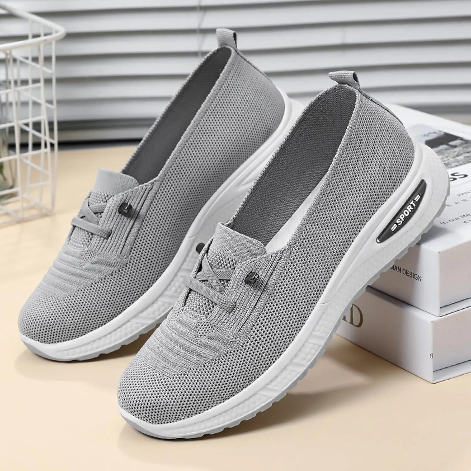 Orthopedic Shoes for Women, Women's Comfortable Walking Shoe Slip On Arch Support Sneakers Breathable Mesh Shoes