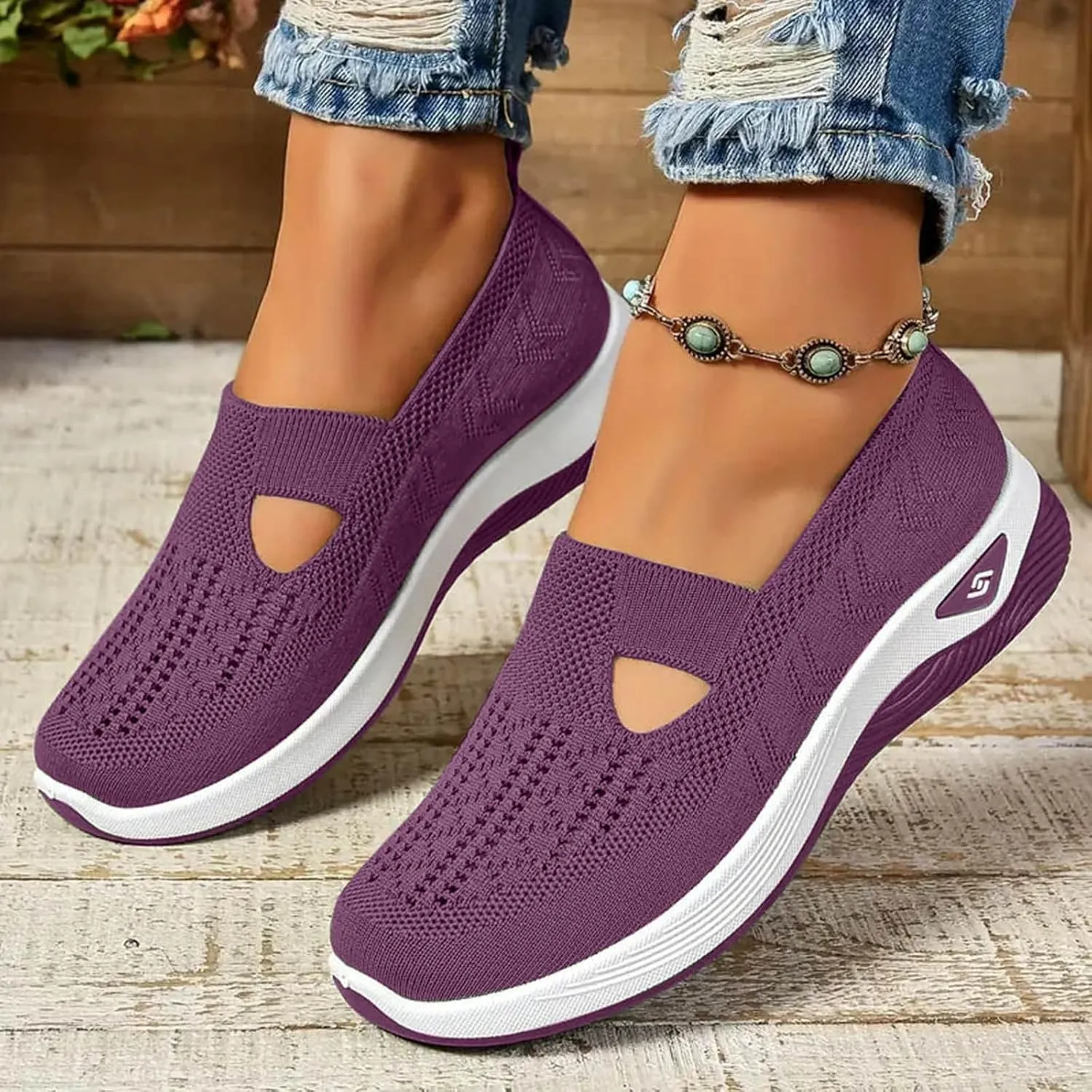 Orthopedic Shoes for Women, Womens Non-Slip Walking Sneakers Breathable Tennis Shoes Comfortable Mesh Slip On Shoes