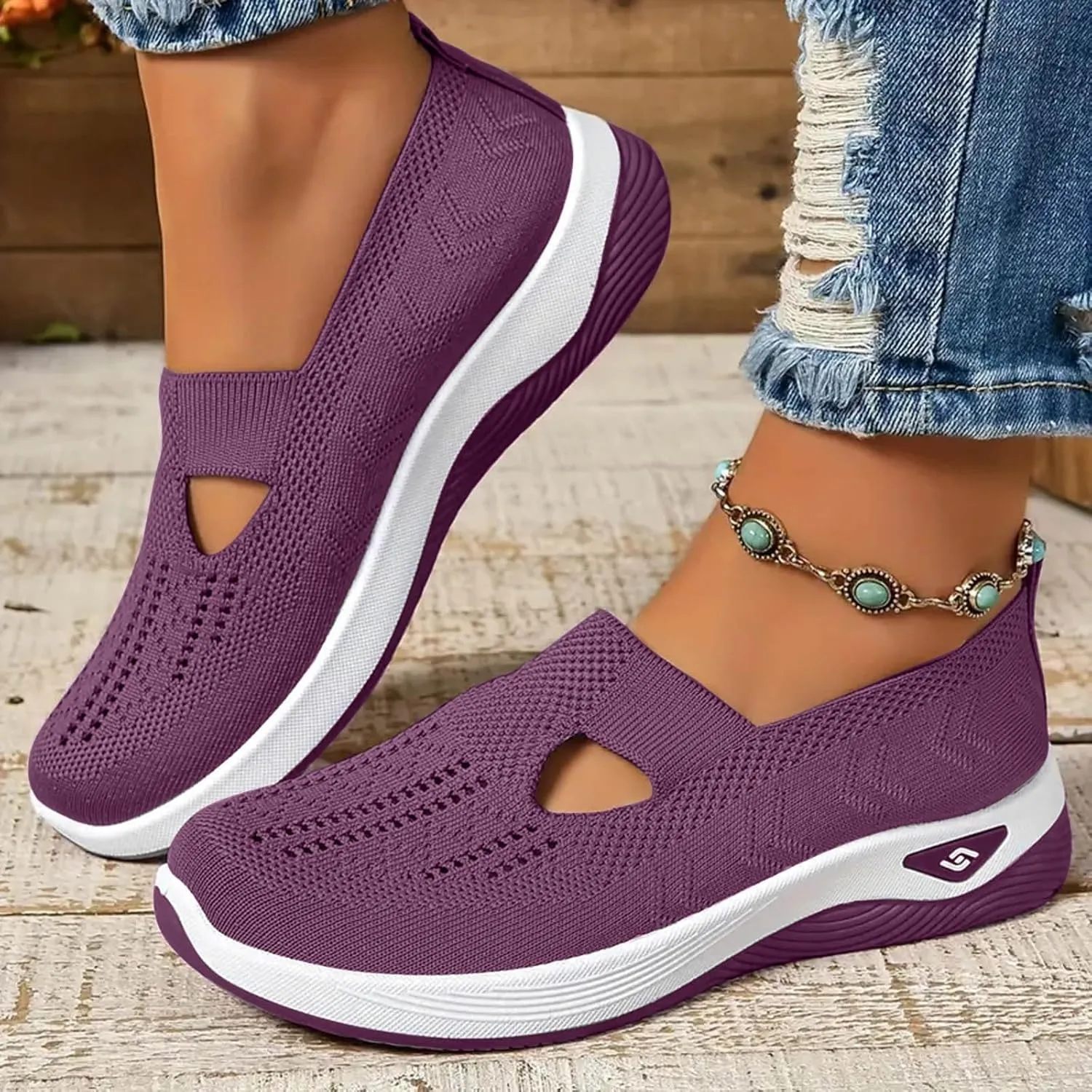 Orthopedic Shoes for Women, Womens Non-Slip Walking Sneakers Breathable Tennis Shoes Comfortable Mesh Slip On Shoes