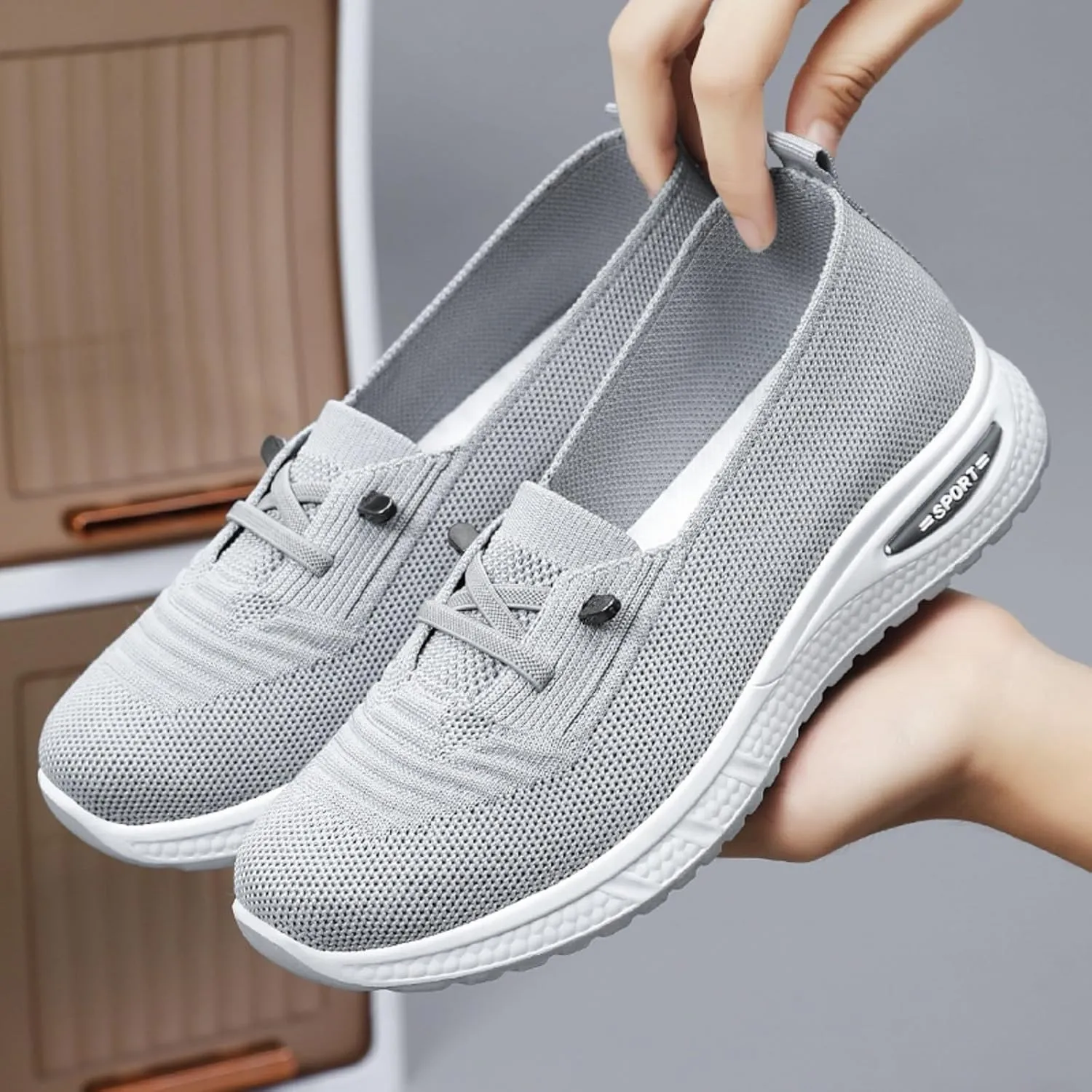 Orthopedic Shoes for Women, Womens Slip On Walking Sneakers Breathable Tennis Shoes Comfortable Mesh Non-Slip Shoes