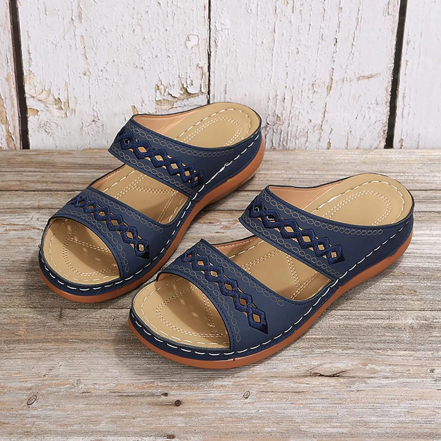 Orthopedic Wedge Sandals for Women 2025, Women's Comfy Orthotic Sandals, Non Slip Summer Dressy Slides Arch Support