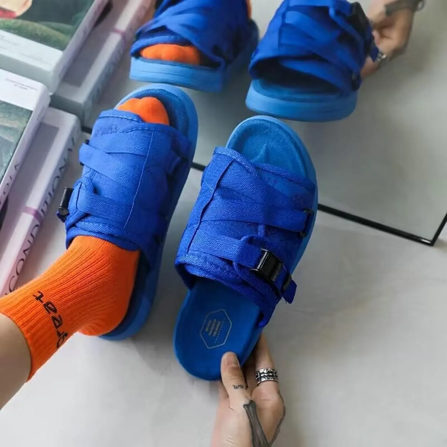 SywzX&xfybz Couple Casual Slippers Summer Fashionable Thick Soled Beach Sandals